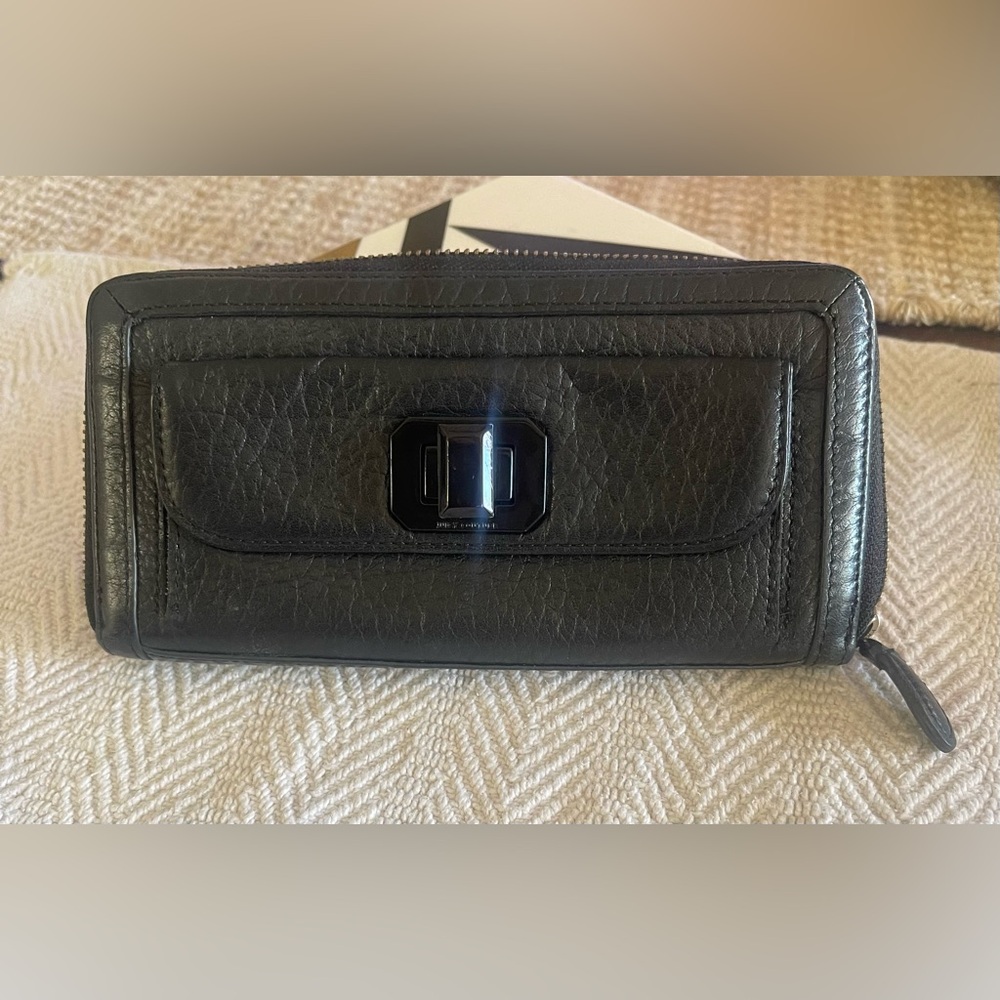 Juicy Couture Black Leather Wallet Y2K Vintage